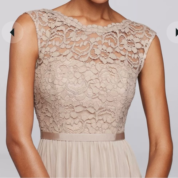 Lapis lace dress with long mesh skirt by David’s bridal - Picture 3 of 3